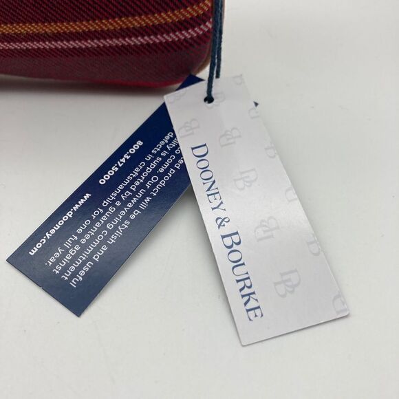 NWT Dooney & Bourke Tartan Large Zip Wristlet Red Color - Picture 9 of 11